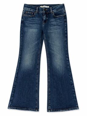 Express Seffaro Flare Jeans Womens 8L Dark Wash Mid Rise Stretch Y2K Fit